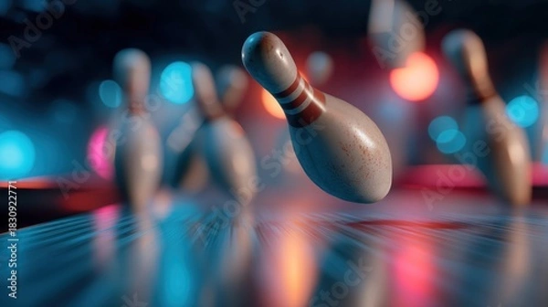Obraz Bowling pins motion