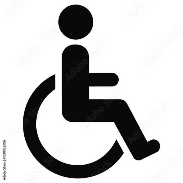 Fototapeta Wheelchair Symbol Sign Vector Icon Illustration for Accessibility and Inclusion