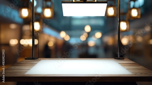 Obraz Empty wooden table night