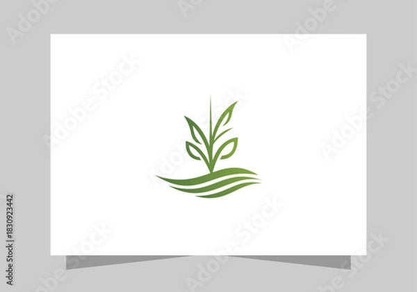 Fototapeta Agriculture and Farming Field, Eco-Friendly Plant icon, Green Farm Field logo vector design
