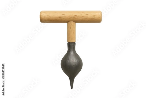 Fototapeta Plumb bob measuring vertical alignment on transparent background