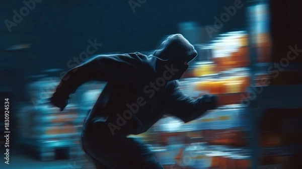 Obraz Thief running night