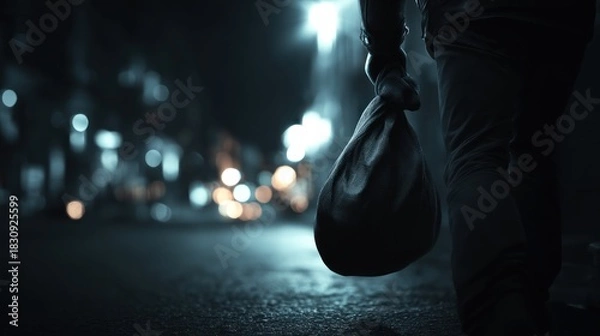 Obraz Person night walk