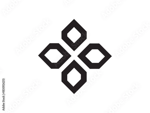 Obraz Creative black isolated outline icon 2D vector line art for web and print