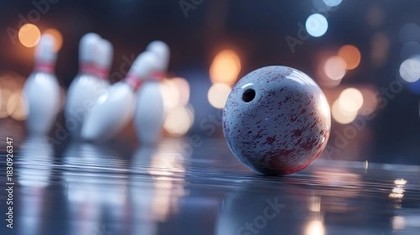 Obraz Bowling night ball