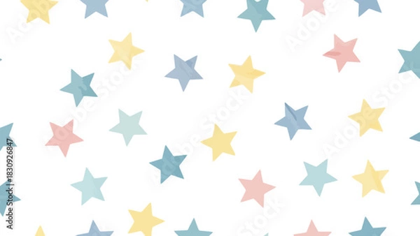 Fototapeta Watercolor Star Pattern A Pastel Design for Backgrounds and Decorative Projects