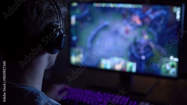 Obraz Gamer night play