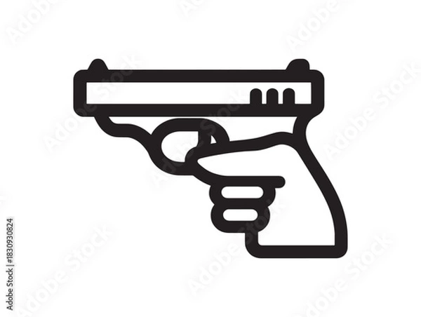 Obraz Finger gun vector icon 2D vector line art design for modern digital illustrations