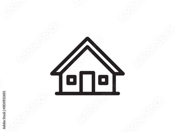 Obraz Minimalist away from home icon 2D vector line art concept simple modern design element