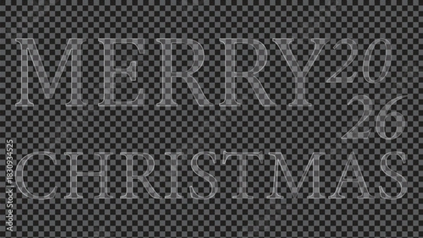 Fototapeta Liquid Merry christmas decorations featuring ornaments and merry christmas text on  transparent background. Vector illustration
