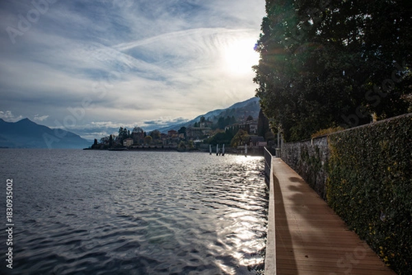 Obraz Walking path on Lake Como coastline