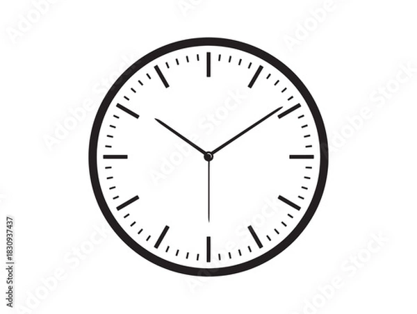 Obraz Modern 2D Clock Icon Vector Line Art Graphic For Minimalist Website And App Interfaces