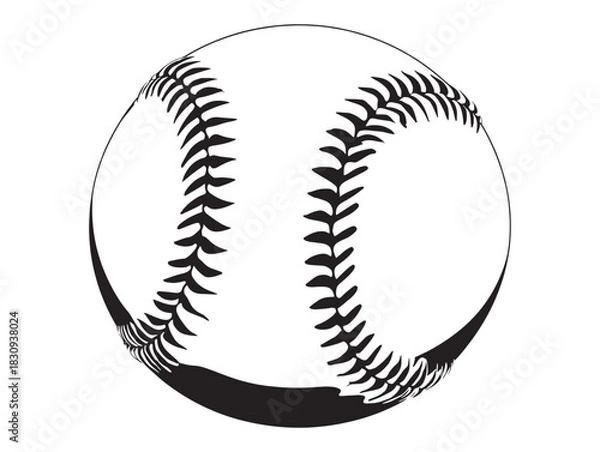 Obraz Modern black and white baseball ball vector symbol perfect for sports branding design