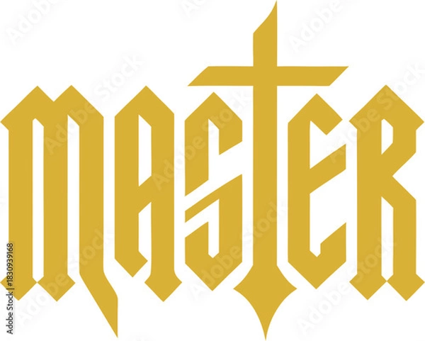 Fototapeta master text gold editable effect vector on white background 