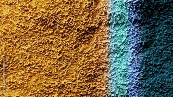 Fototapeta 細かい粒子で構成された砂浜に残る波の紋