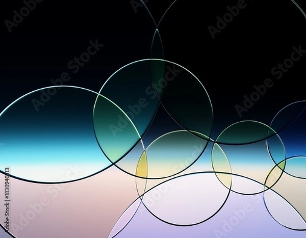 Fototapeta レンズの重なり合うモダンな曲線