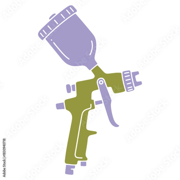 Fototapeta Spray Gun Illustration in Soft Colors for Industrial and Artistic Applications Detailed Tool Design on White Background Professional Equipment Concept