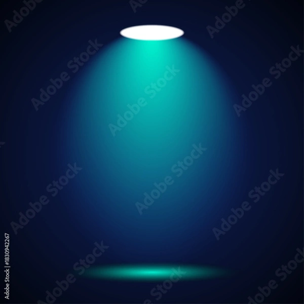 Obraz Spot Light Vector Illustration – Modern Studio Lighting Beam Effect Design