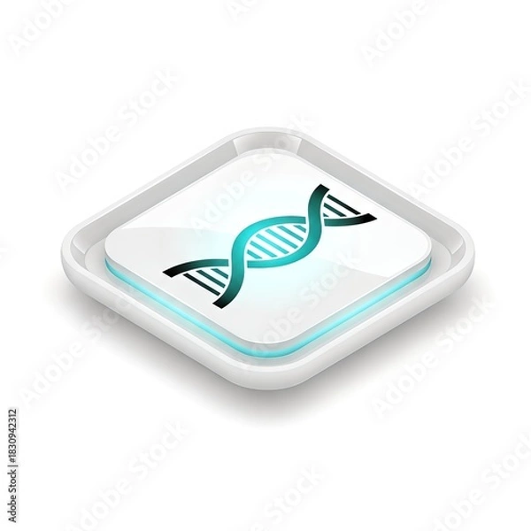 Obraz DNA Structure on a Platform - Scientific Visualization and Genetic Research.