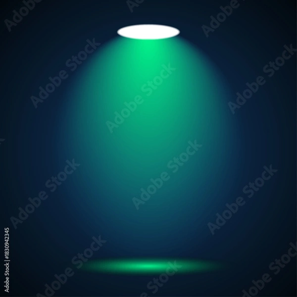 Obraz Spot Light Vector Illustration – Modern Studio Lighting Beam Effect Design