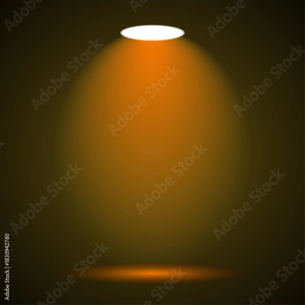 Obraz Spot Light Vector Illustration – Modern Studio Lighting Beam Effect Design