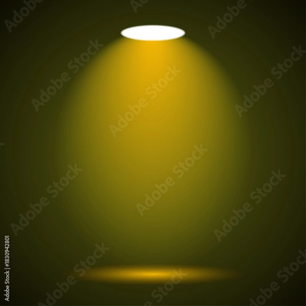 Obraz Spot Light Vector Illustration – Modern Studio Lighting Beam Effect Design