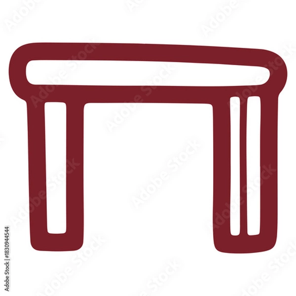 Fototapeta Stylized Table Illustration with Thick Red Outline Perfect for Design Projects and Infographics Needs