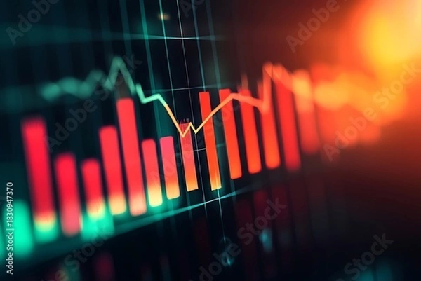 Fototapeta Dynamic stock data reflecting volatile market activity high resolution picture