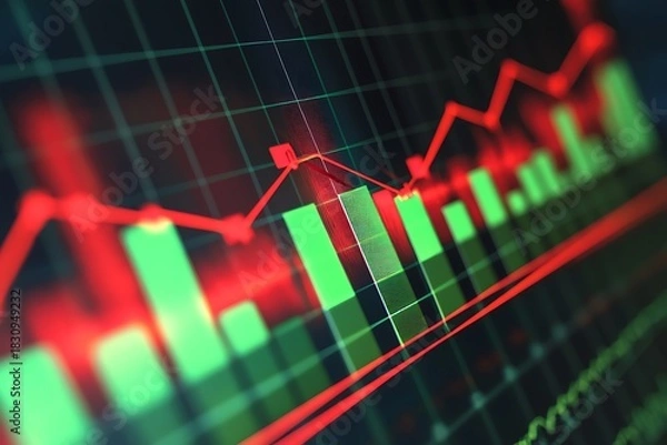 Fototapeta Market analytics visualizing shifting price patterns high resolution picture