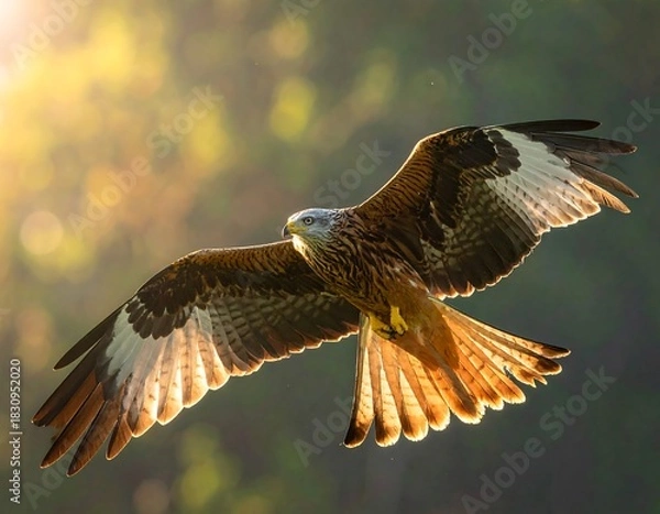 Obraz Red Kite Soaring in Sunlight.