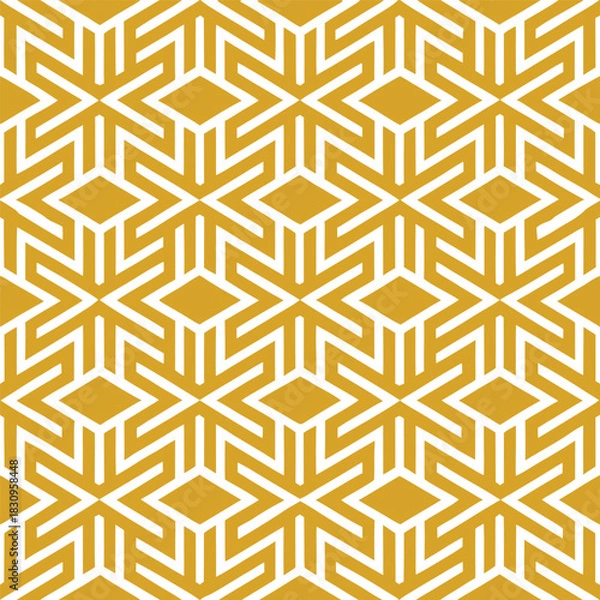 Obraz Geometric Seamless Pattern Abstract Yellow Line Tile Vector
