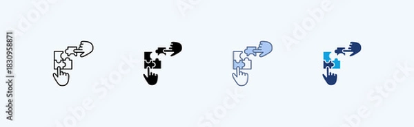 Fototapeta Team Building Multiple Icon Illustration Vector