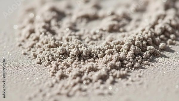 Obraz Close up of textured gray powder particles on a light surface