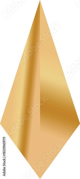 Fototapeta Abstract Golden Geometric Shape on White Background with Dynamic Lighting and Minimalist Design