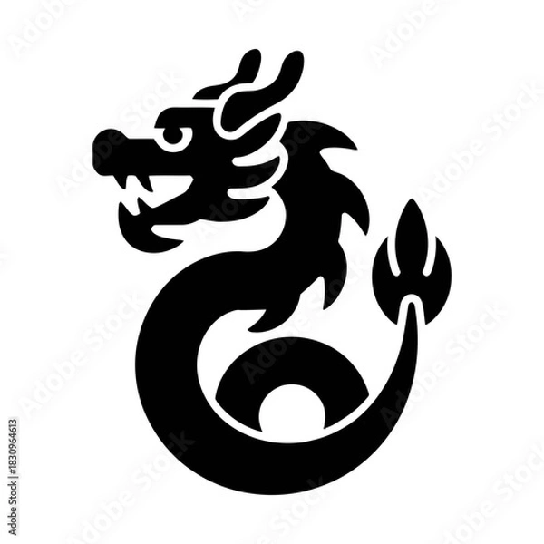 Obraz Chinese dragon icon representing ancient mythology and cultural symbolism