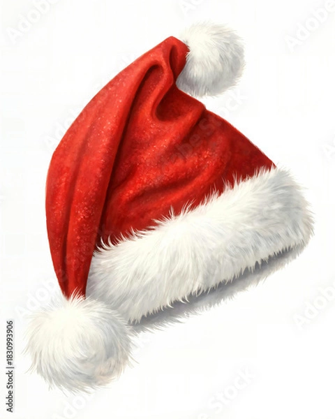 Obraz red santa claus hat isolated illustration design vector design 