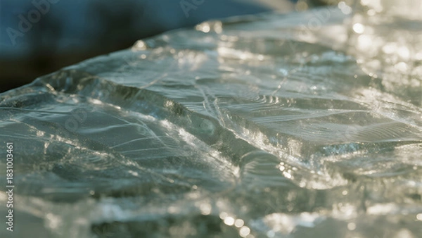 Fototapeta Frosty Ice Texture, Crystal Clear, Winter Scene, Natural Pattern, Frozen Surface