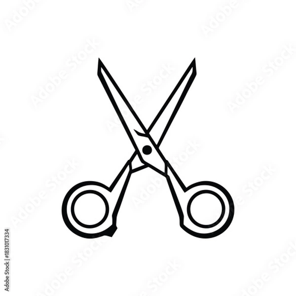 Fototapeta vector scissors and comb