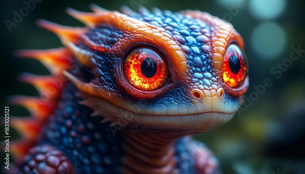 Fototapeta close up of a tropical lizard reptile