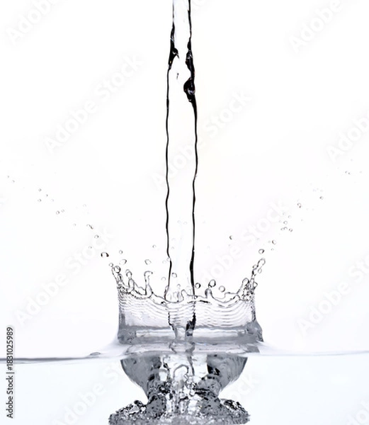 Obraz Falling water on white