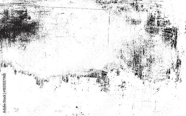 Fototapeta Grunge black and white texture. Abstract monochrome  background pattern scratches, stains, scuffs. Vintage old surface