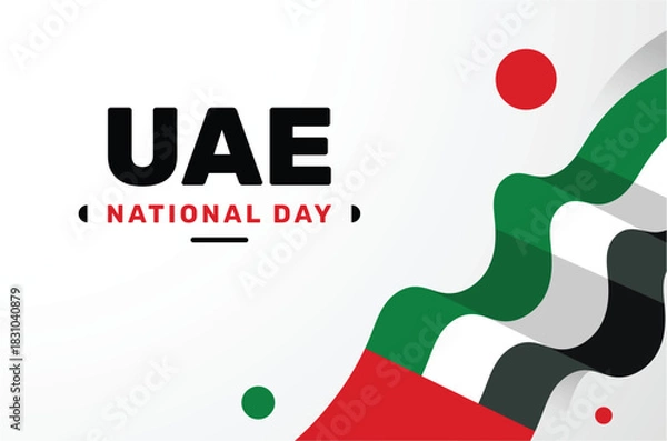 Obraz UAE National Day Flat Background Design for Celebration Events