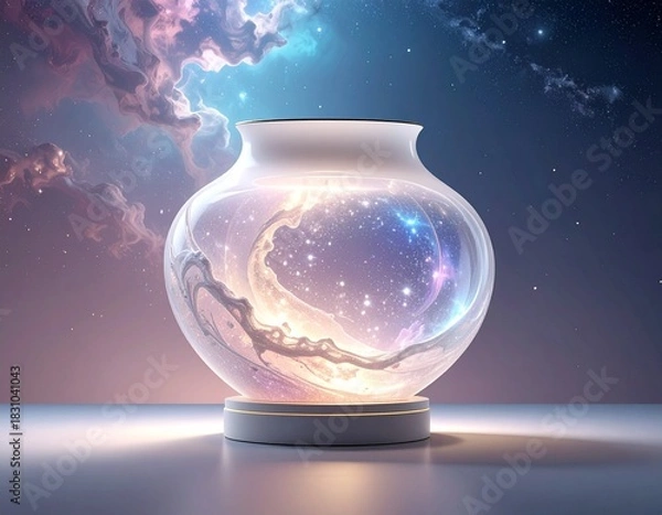 Obraz “Nebula Within: Cosmic Dreams Captured in Glass”