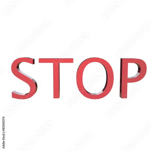 Obraz Red stop sign text on Transparent Background,red stop road sign, prohibited, Stop traffic sign, png,