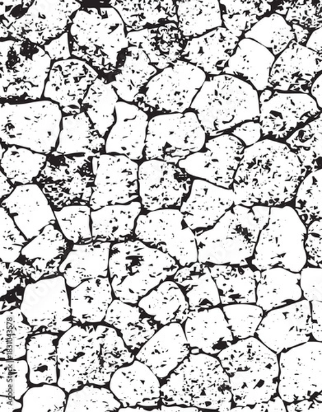 Obraz Stone Wall Texture Background Rock Surface Pattern White Stones