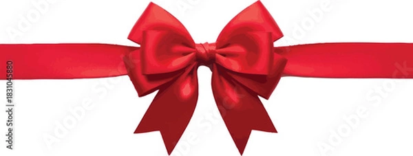 Obraz Beautiful Illustration Of Red Ribbon Decoration Isolated On Transparent Background A Perfect Finishing Touch For Gift Wrapping