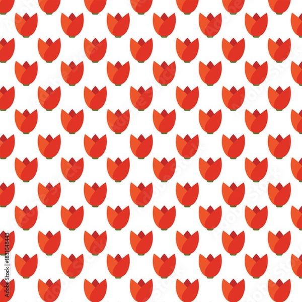 Obraz seamless pattern with red flowers