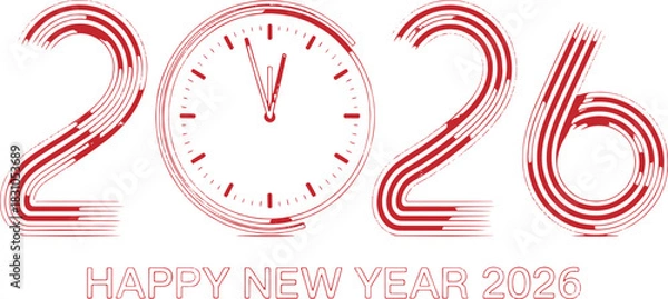 Obraz Creative 2026 clock themed typography for the new year countdown
