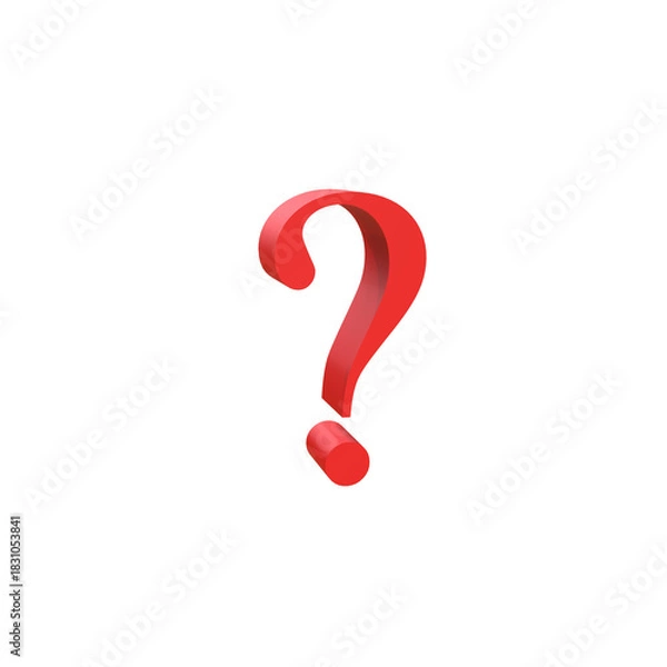 Obraz Red question mark symbol against a Transparent Background,QA concept,png,
