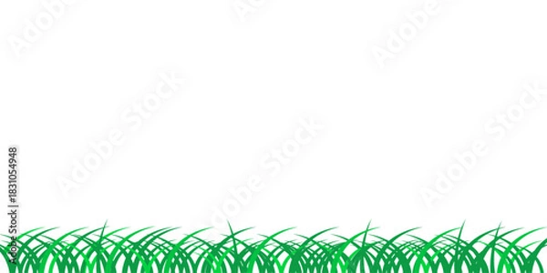 Obraz Green Grass Border  Simple White Background Design